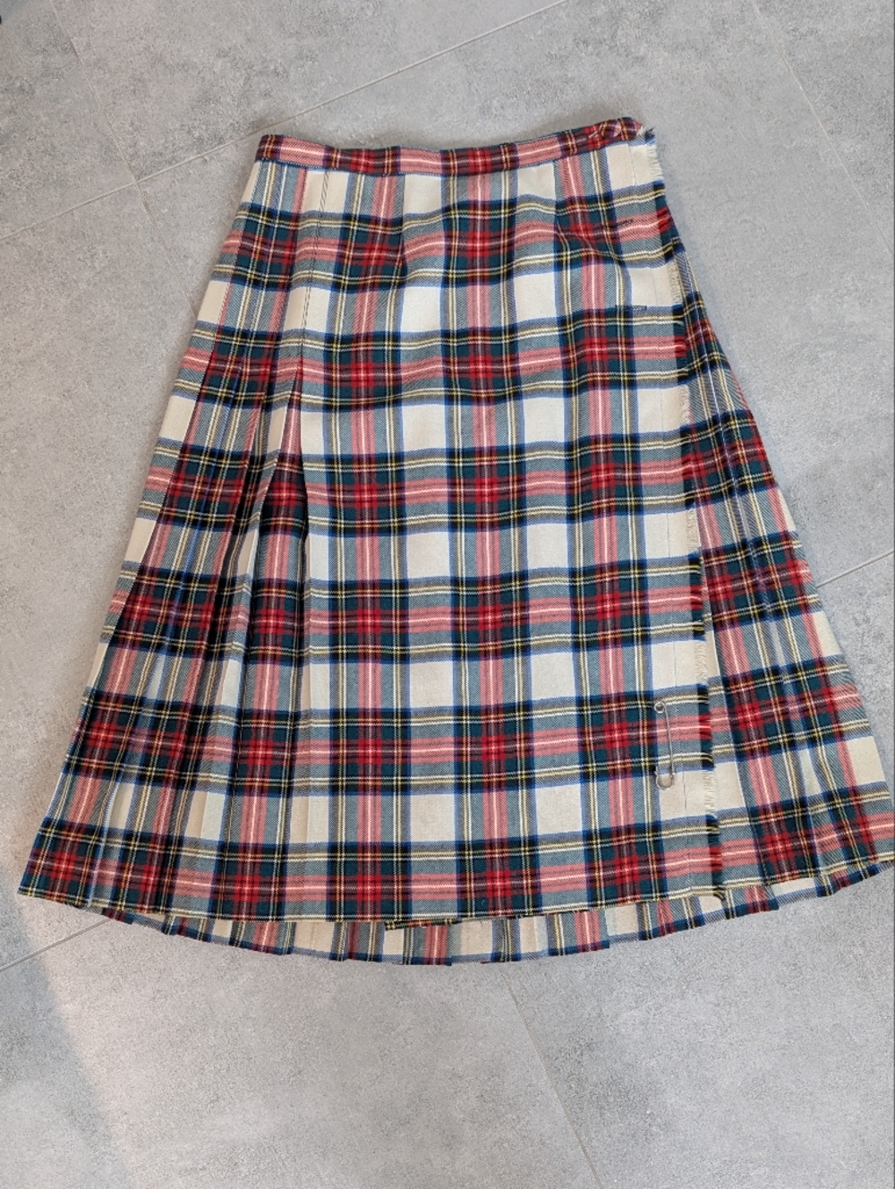 Dress Stewart Tartan Wool Kilt Skirt Plaid Wrap Vintage Preppy Size Small